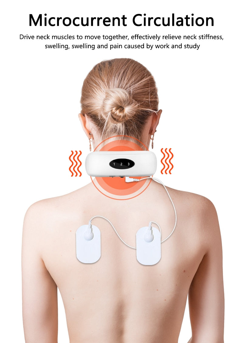 Electric Neck Massager & Pulse Back 6 Modes Power Control Far Infrared Heating Pain Relief Tool