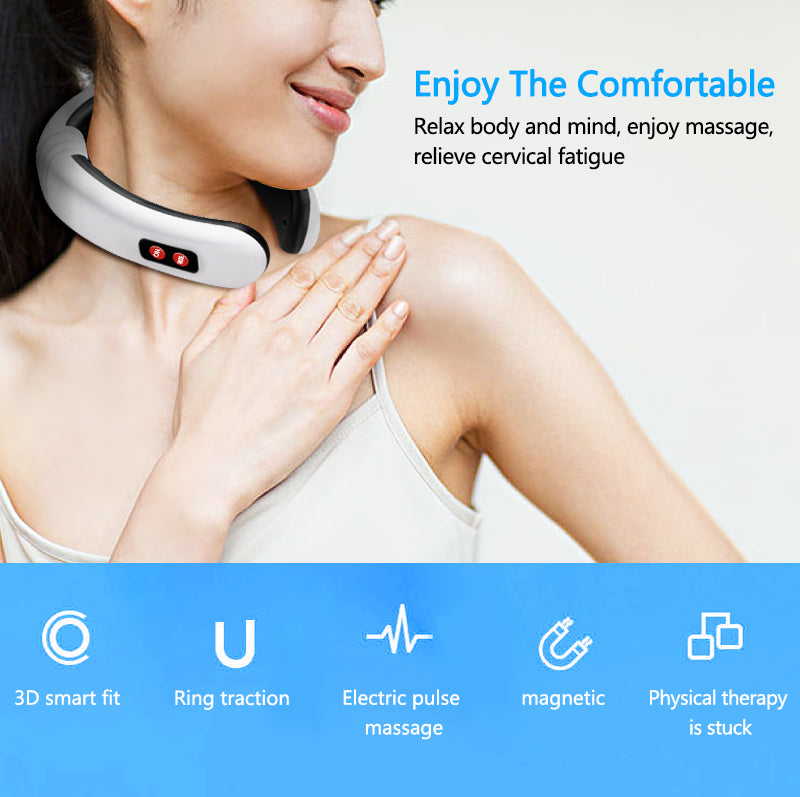 Electric Neck Massager & Pulse Back 6 Modes Power Control Far Infrared Heating Pain Relief Tool